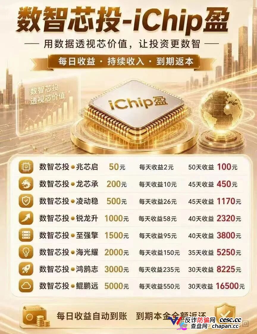 投5000日赚550，年化超4000%｜数智芯投的“芯片投资”，买的不是芯片，是下一批韭菜的本金